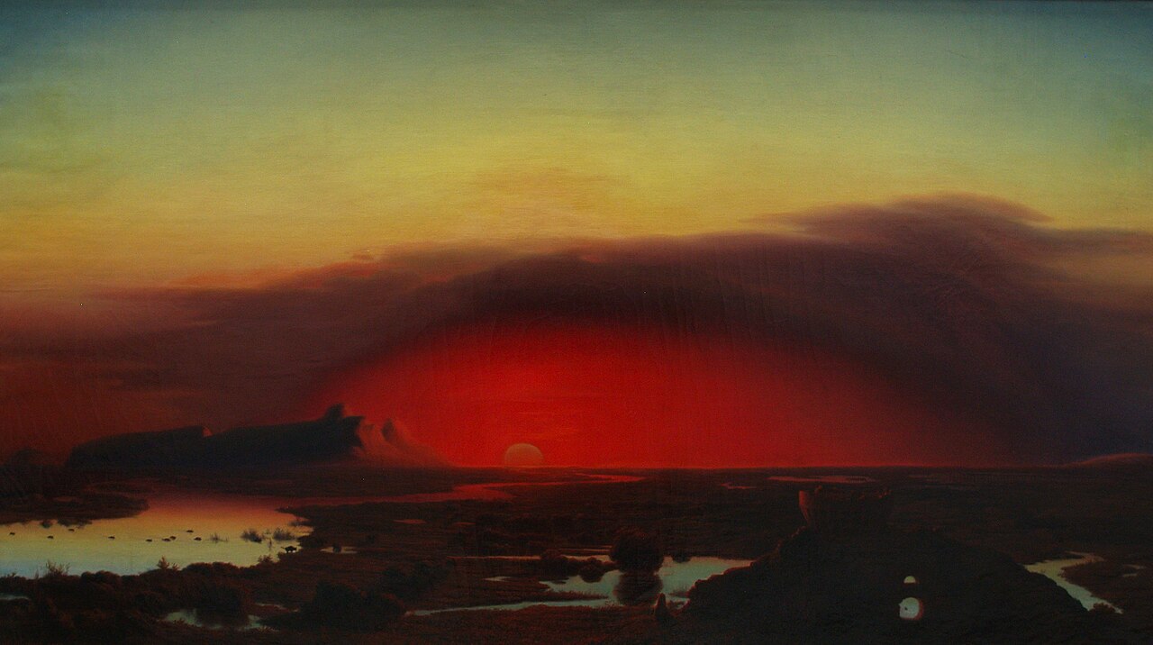The Pontine Marshes at Sunset by August Kopisch