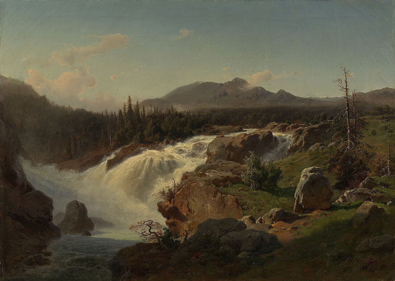 Falls of Riukanfoss, Norway by August Wilhelm Leu