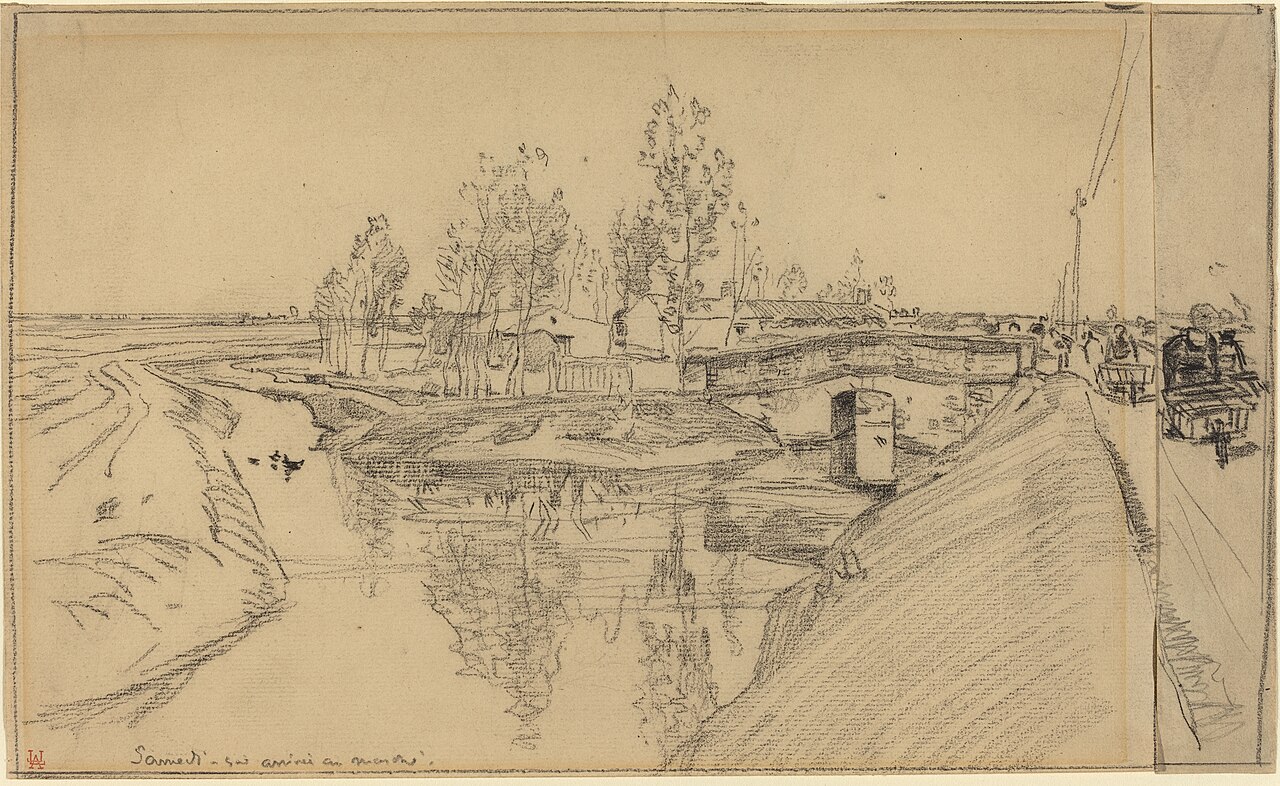 Arrivee au Marche by Auguste-Louis Lepère