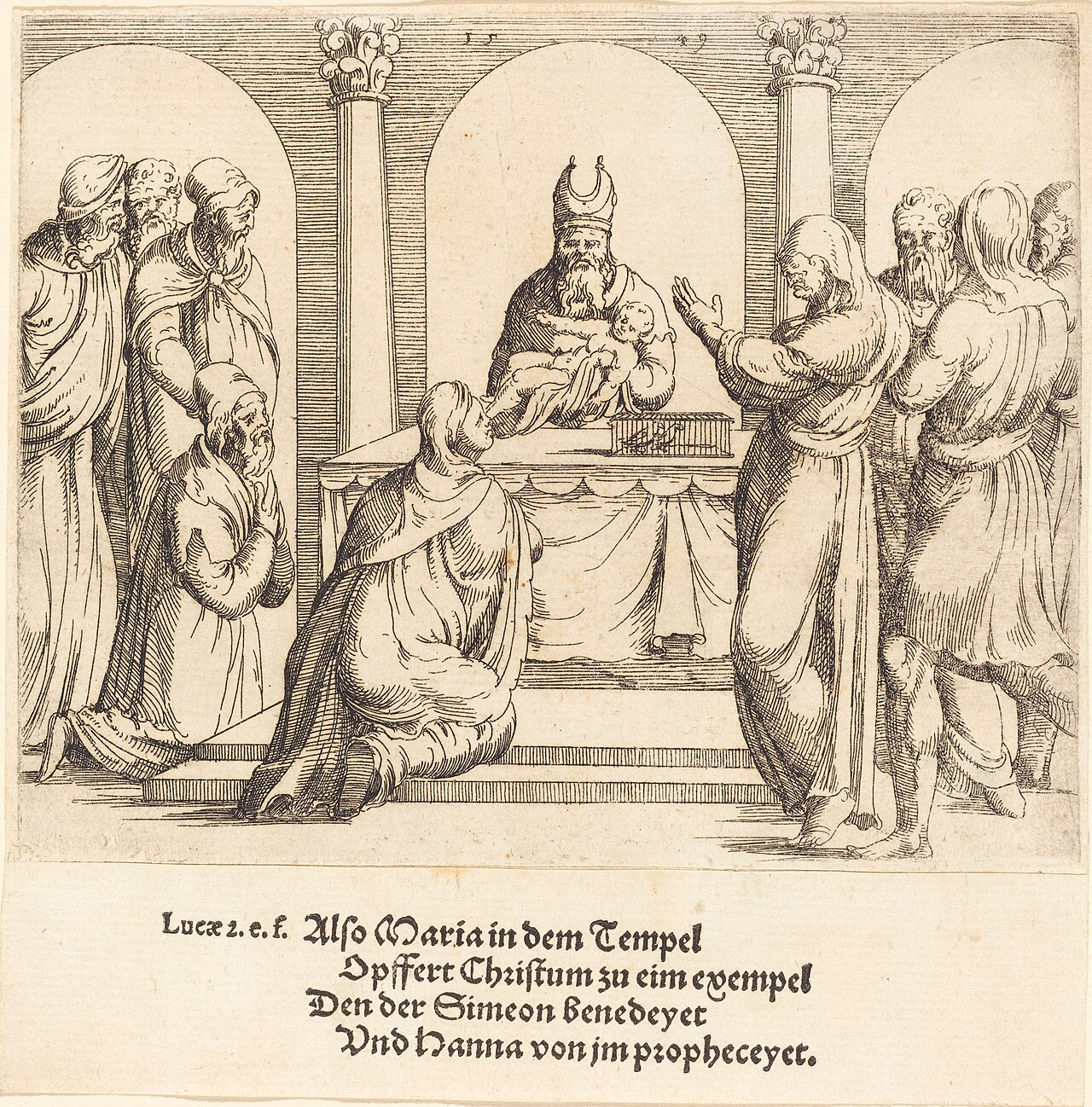 The Presentation in the Temple by Augustin Hirschvogel