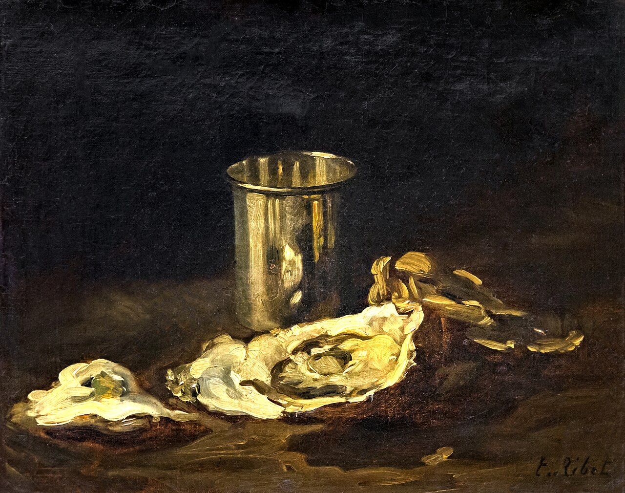 Oyster and timbale by Augustin Théodule Ribot