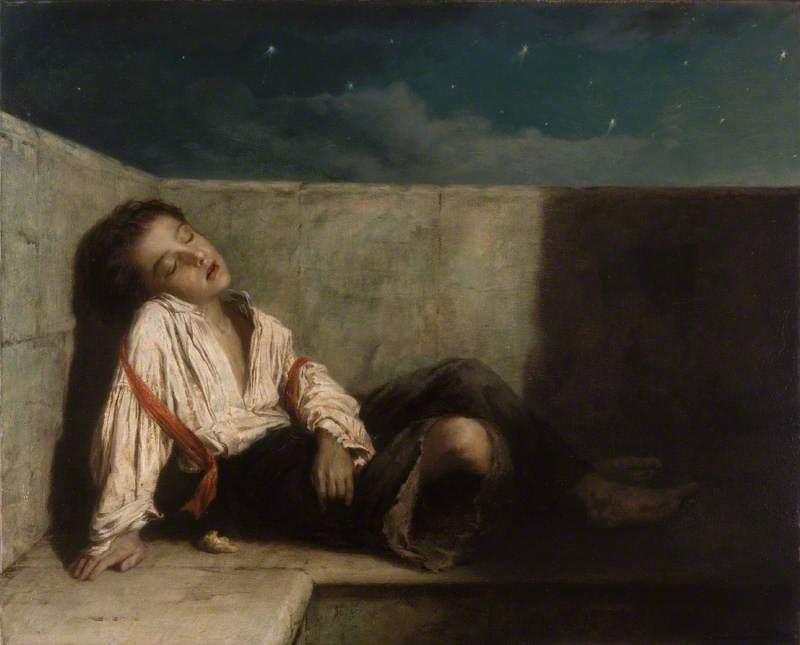 A Recess on a London Bridge by Augustus Edwin Mulready