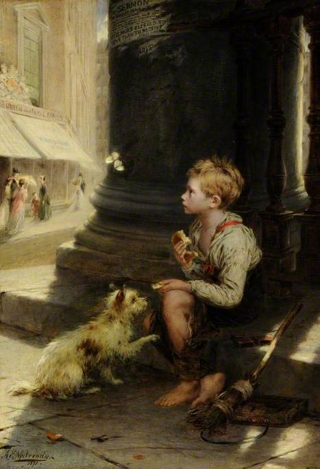 A Share of a Crust by Augustus Edwin Mulready