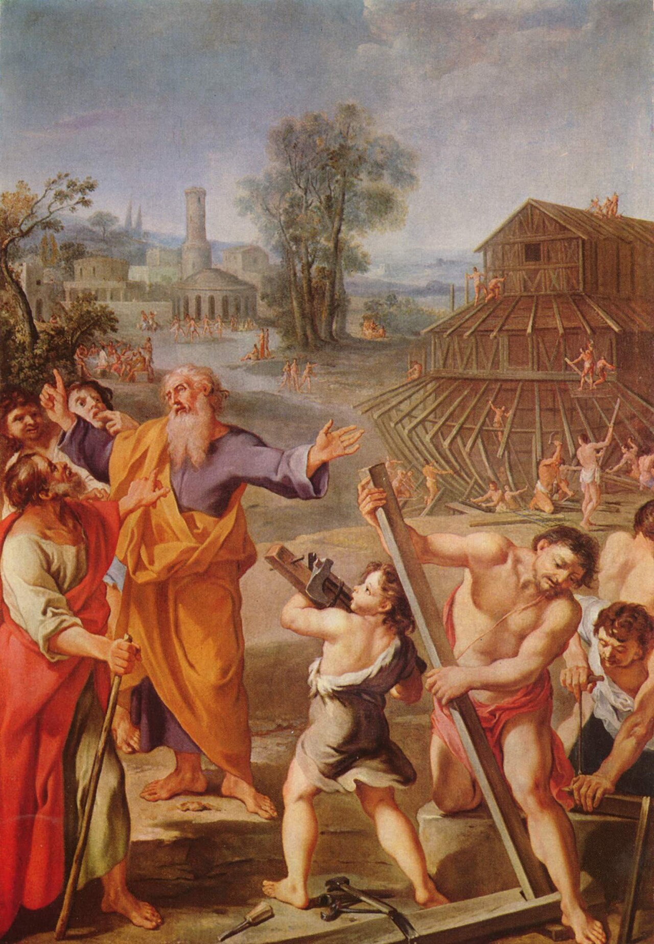 Building of the Ark of Noah by Aureliano Milani