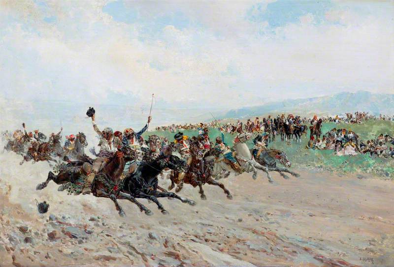 A Fair in Andalusia with Horse Racing by Baldomero Galofre Jiménez
