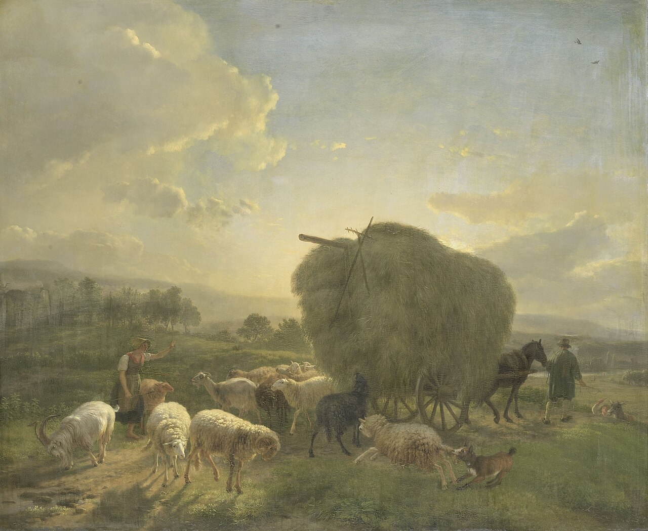 Landscape with Sheep and a Hay Wagon by Balthasar-Paul Ommeganck