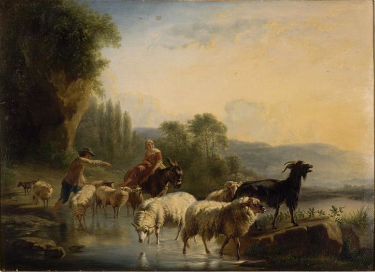 Sheep at the Watering Hole by Balthasar-Paul Ommeganck