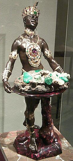 Moor with emerald plate by Balthasar Permoser