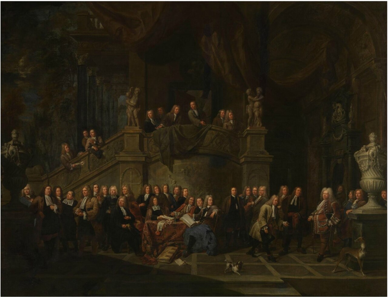 The reception of Jan Karel de Cordes at the guild hall by Balthasar van den Bossche
