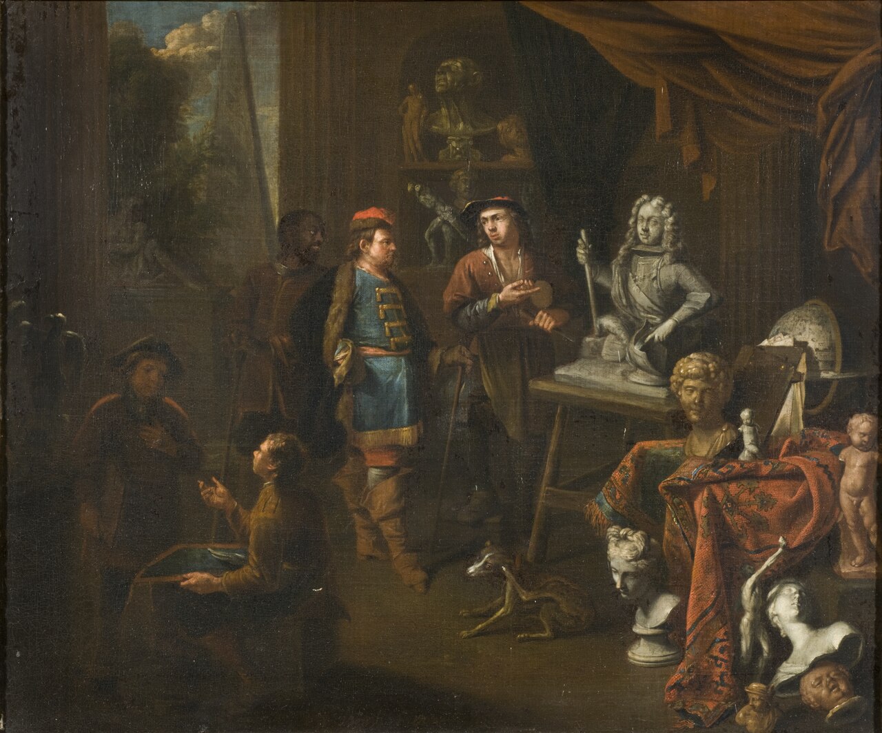 Visit in a Sculptor's Studio by Balthasar van den Bossche