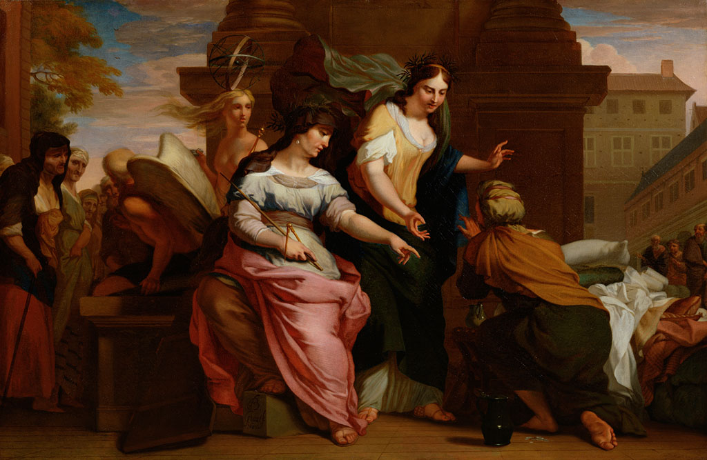 Allegory of the entrance of Men & Women into the Amsterdam Old Folks' Home by Barend Graat