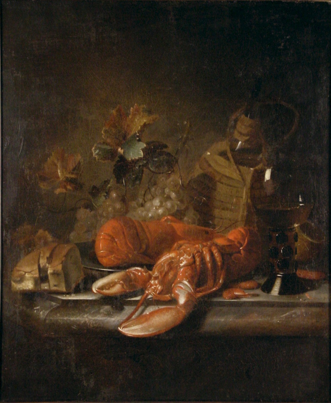 Still life with lobsters by Barend van der Meer