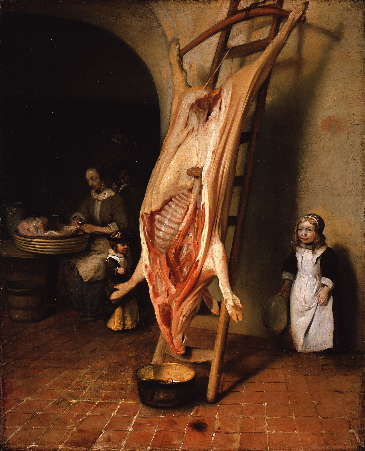 The butchered pig by Barent Fabritius