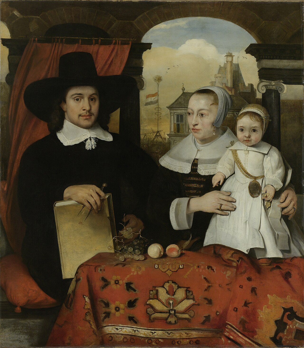 Willem van der Helm (ca 1625-75). Municipal architect of Leiden, with his wife Belytgen Cornelisdr van de Schelt and their son Leendert by Barent Fabritius