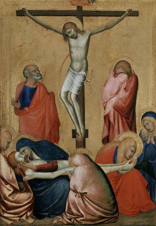 The Crucifixion and Lamentation by Barna da Siena