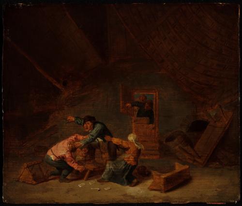 A Tavern Brawl by Bartholomeus Molenaer
