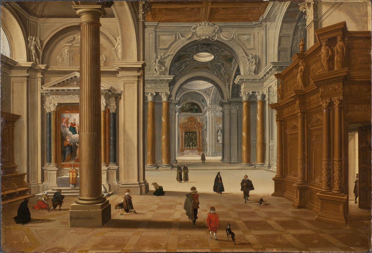 Interior of a Baroque Church by Bartholomeus van Bassen