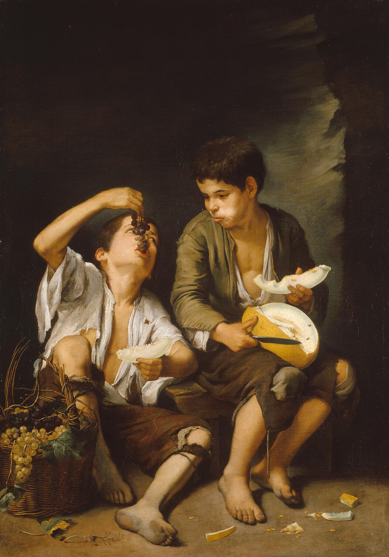 Grape and Melon Eaters by Bartolomé Esteban Murillo