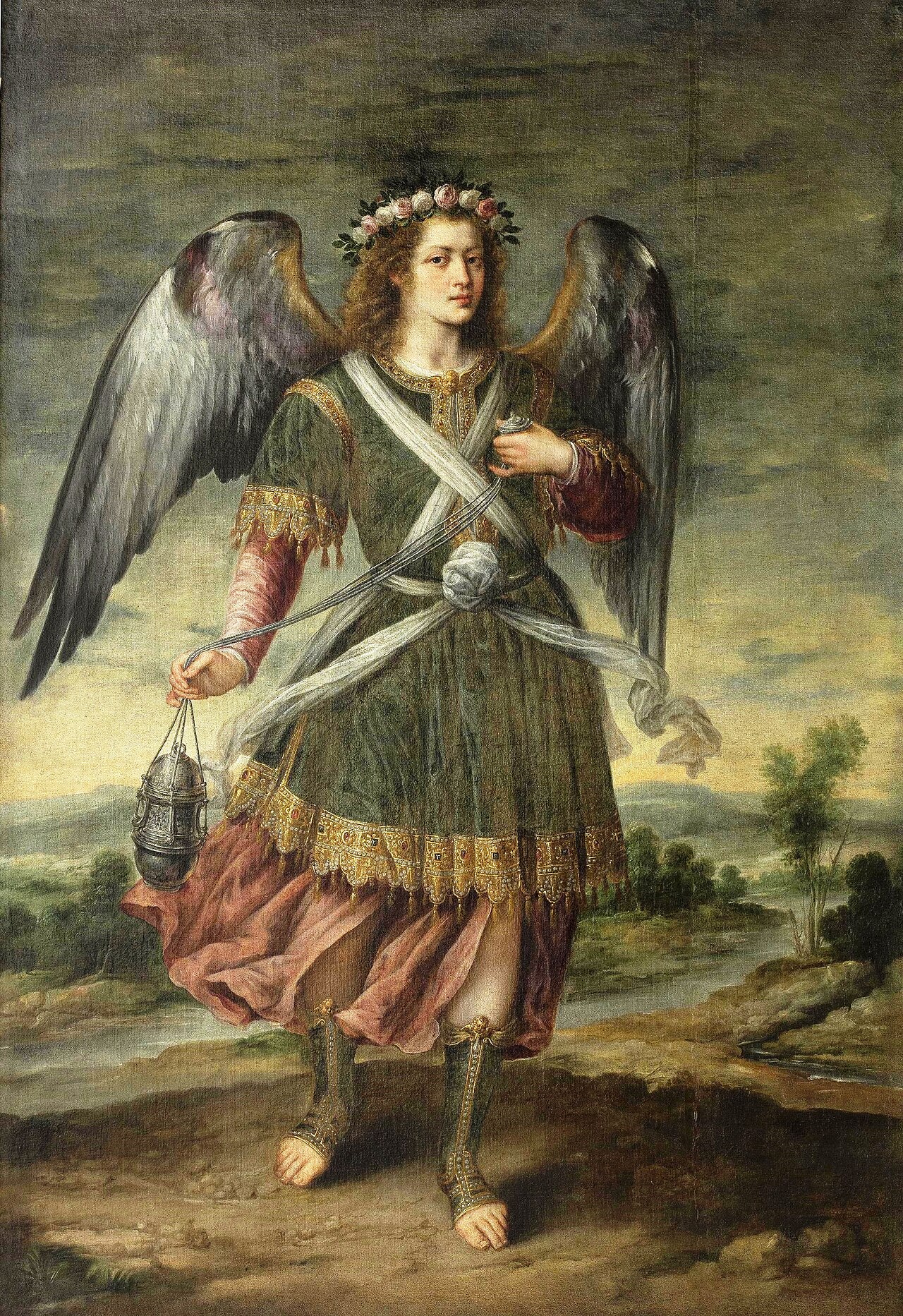 Archangel Seatiel with a censer by Bartolomé Román