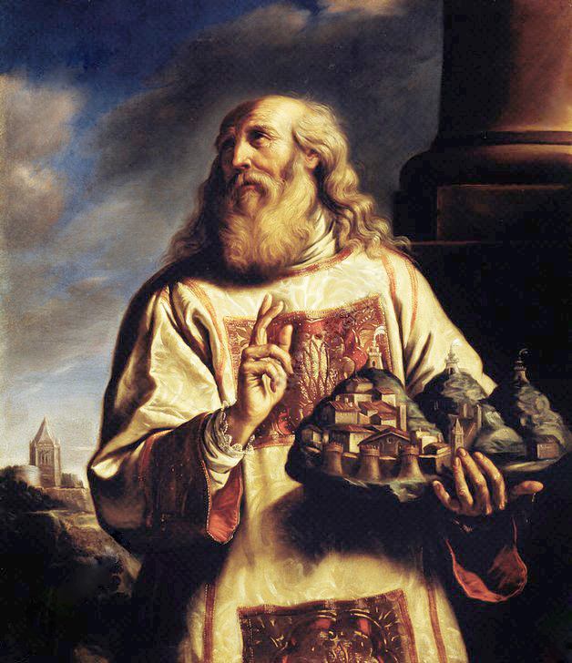 San Marino in act of blessing city by Bartolomeo Gennari