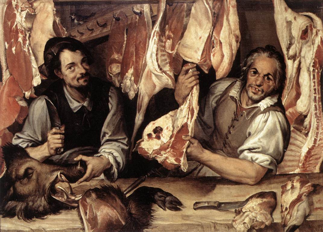 The Butcher's Shop by Bartolomeo Passarotti