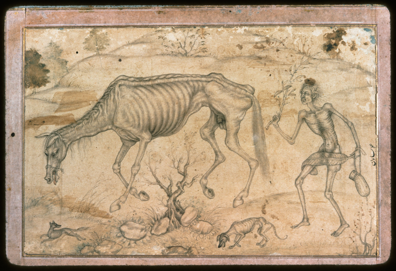 Majnun and the emaciated horse by Basawan