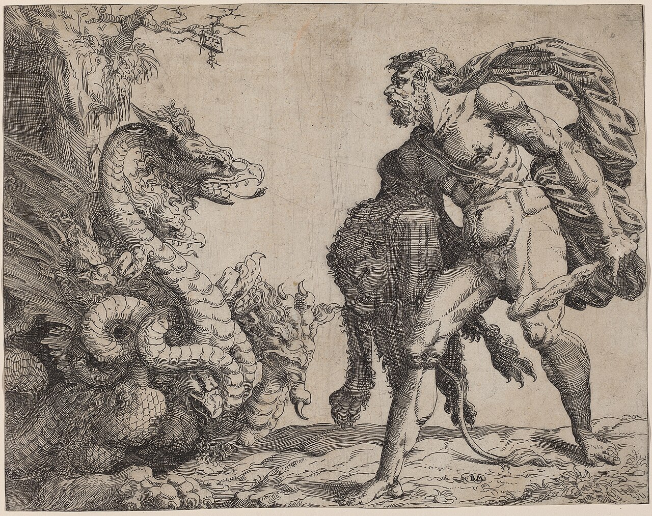 Hercules and the Hydra by Battista d'Agnolo