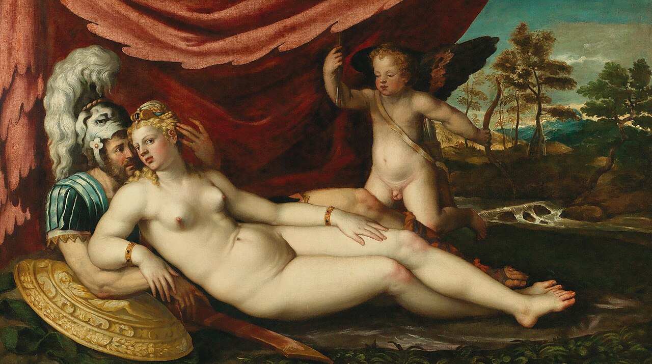 Mars and Venus with Cupid by Battista d'Agnolo