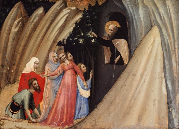 Saint Anthony Abbot Exorcising a Woman Possessed by the Devil by Battista di Biagio Sanguigni
