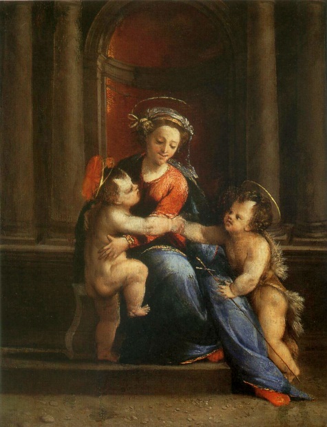 Madonna and Child with St. John by Battista Dossi
