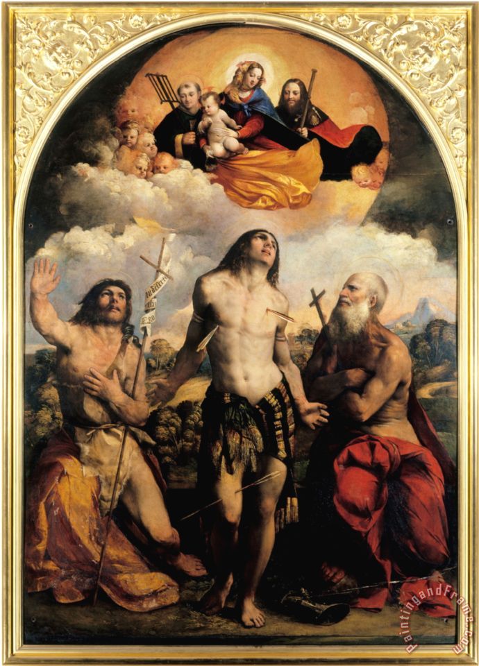 Martyrdom of Saint Sebastian by Battista Dossi