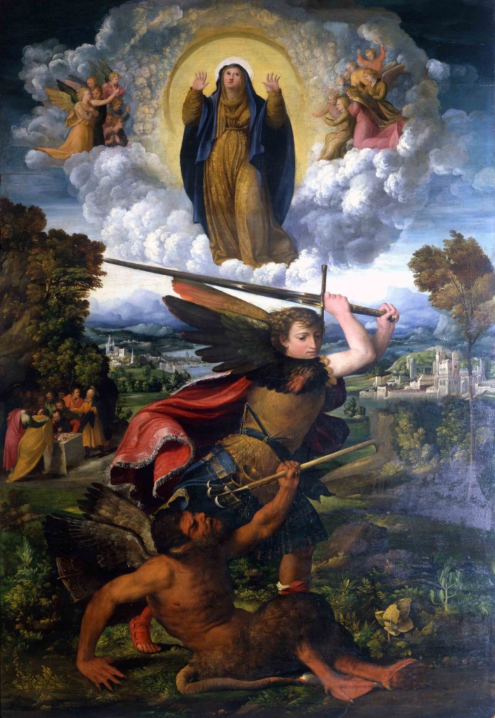 Virgin of the Assumption and St. Michael the Archangel by Battista Dossi