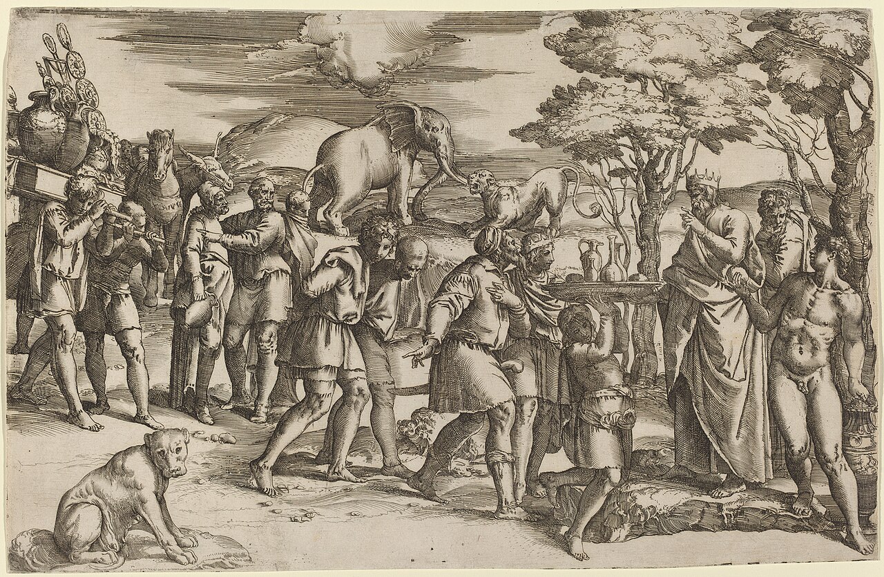 Abraham Paying Tithes to Melchisedek by Battista Franco Veneziano