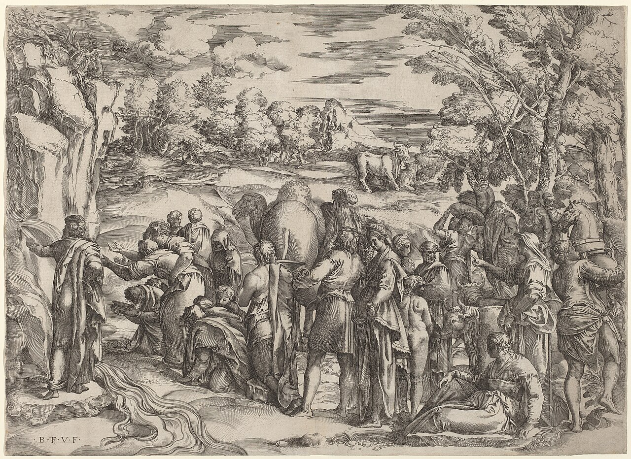 Moses Striking the Rock by Battista Franco Veneziano