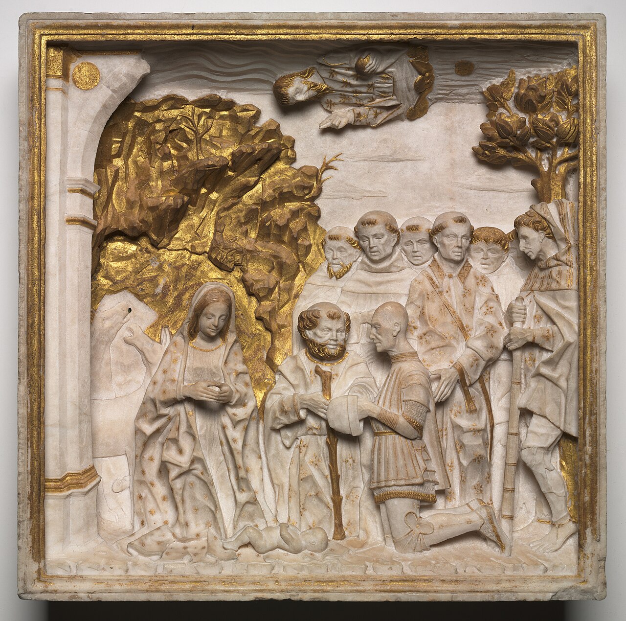 Pier Francesco Visconti, Court of Saliceto, Adoring the Christ Child by Benedetto Briosco