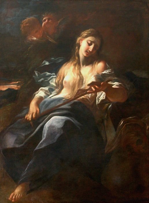 Mary Magdalene in Meditation before a Crucifix by Benedetto Luti