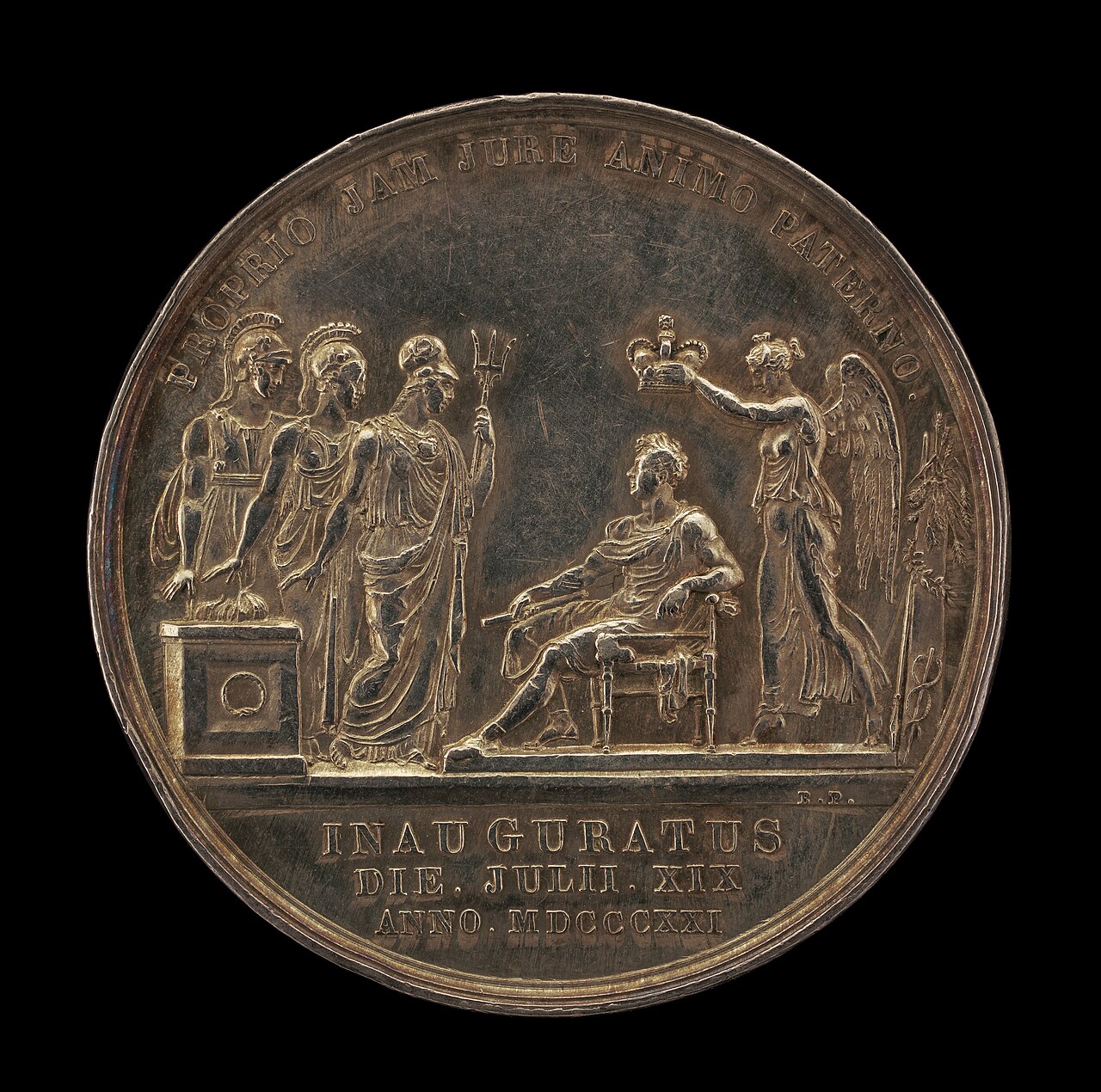 Britannia, Scotia, and Hibernia Offering Thanks for the King's Coronation by Genius [reverse] by Benedetto Pistrucci