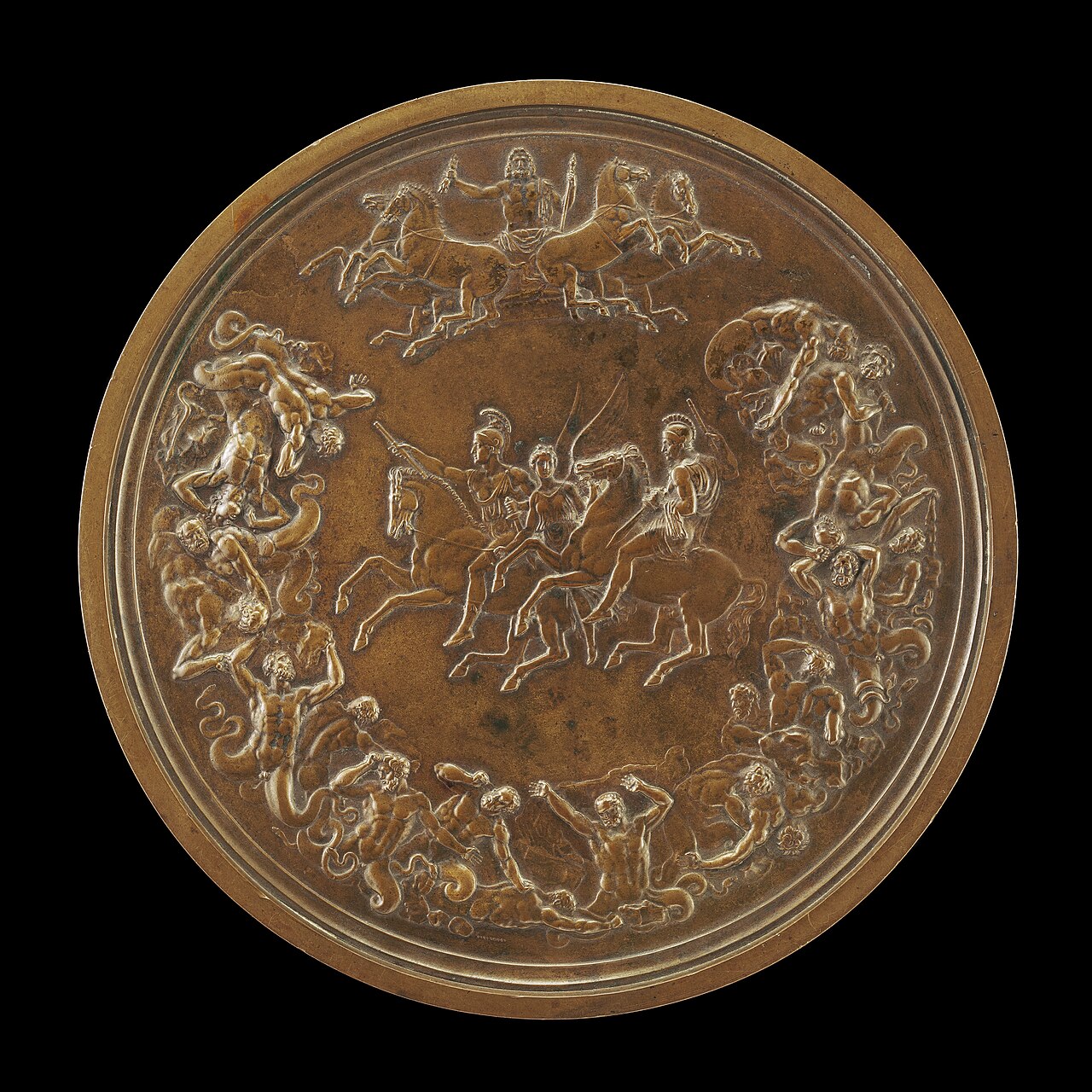 The Waterloo Medallion: The Victorious Generals Wellington and Blücher, with Jupiter's Conquest of the Giants [reverse] by Benedetto Pistrucci
