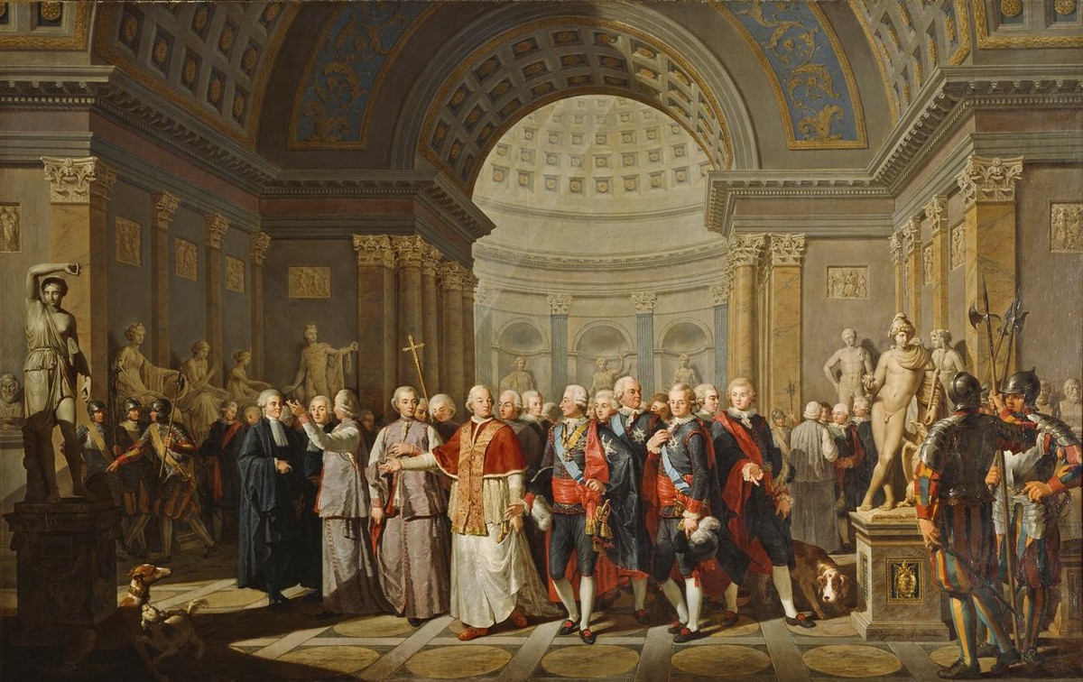 The Pope Pius VI Showing King Gustavus III the Vatican Galleries by Bénigne Gagneraux
