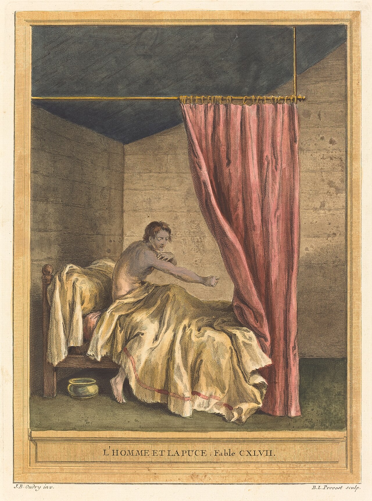 L'homme et la puce (The Man with Fleas) by Benoît-Louis Prévost