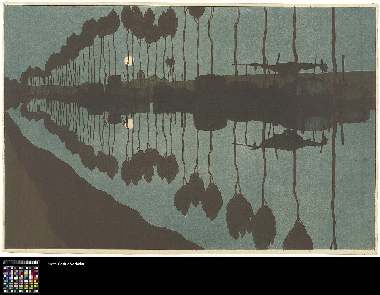 Canal by moonlight by Bernard Boutet de Monvel