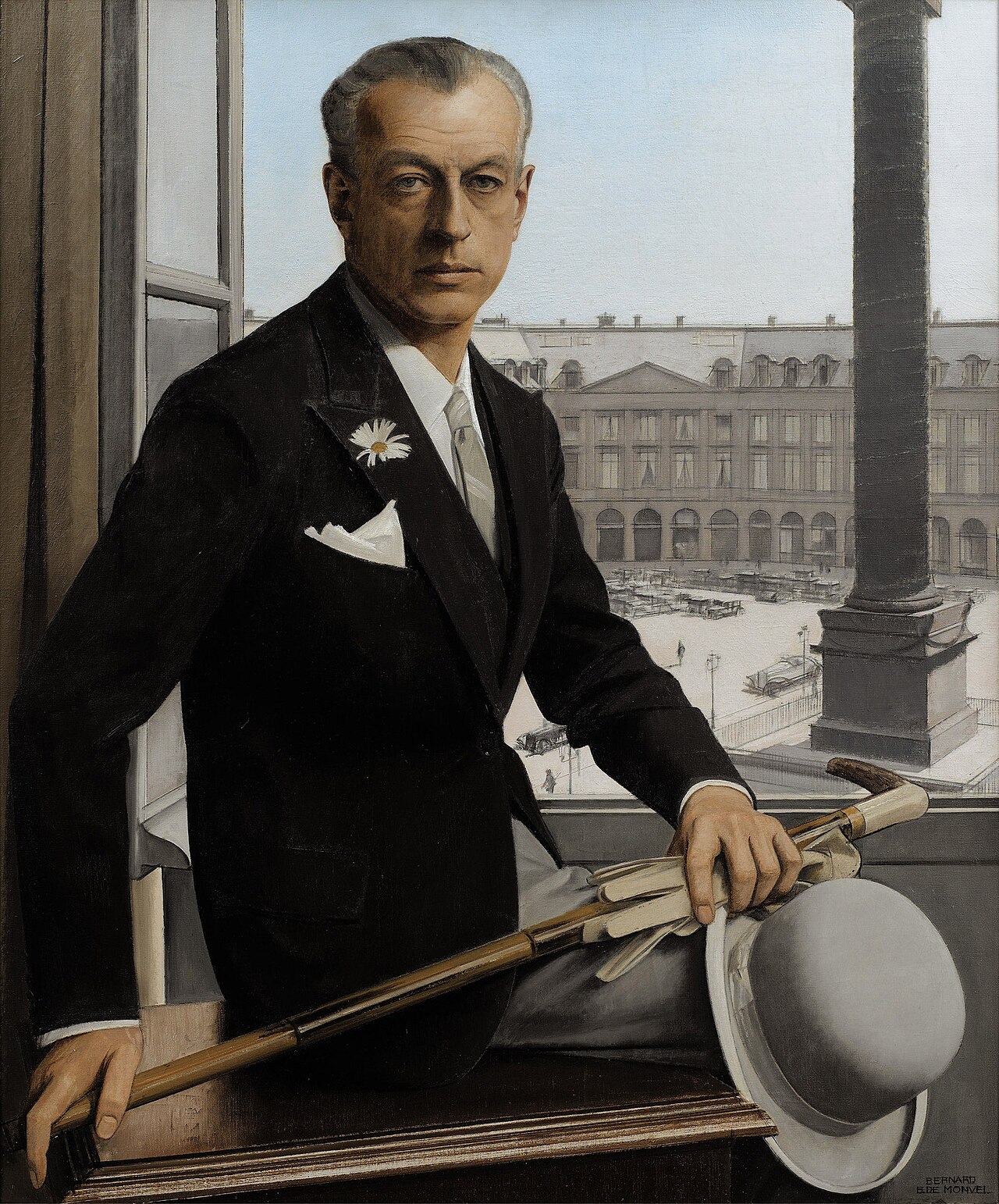 Self-portrait, Place Vendôme. by Bernard Boutet de Monvel