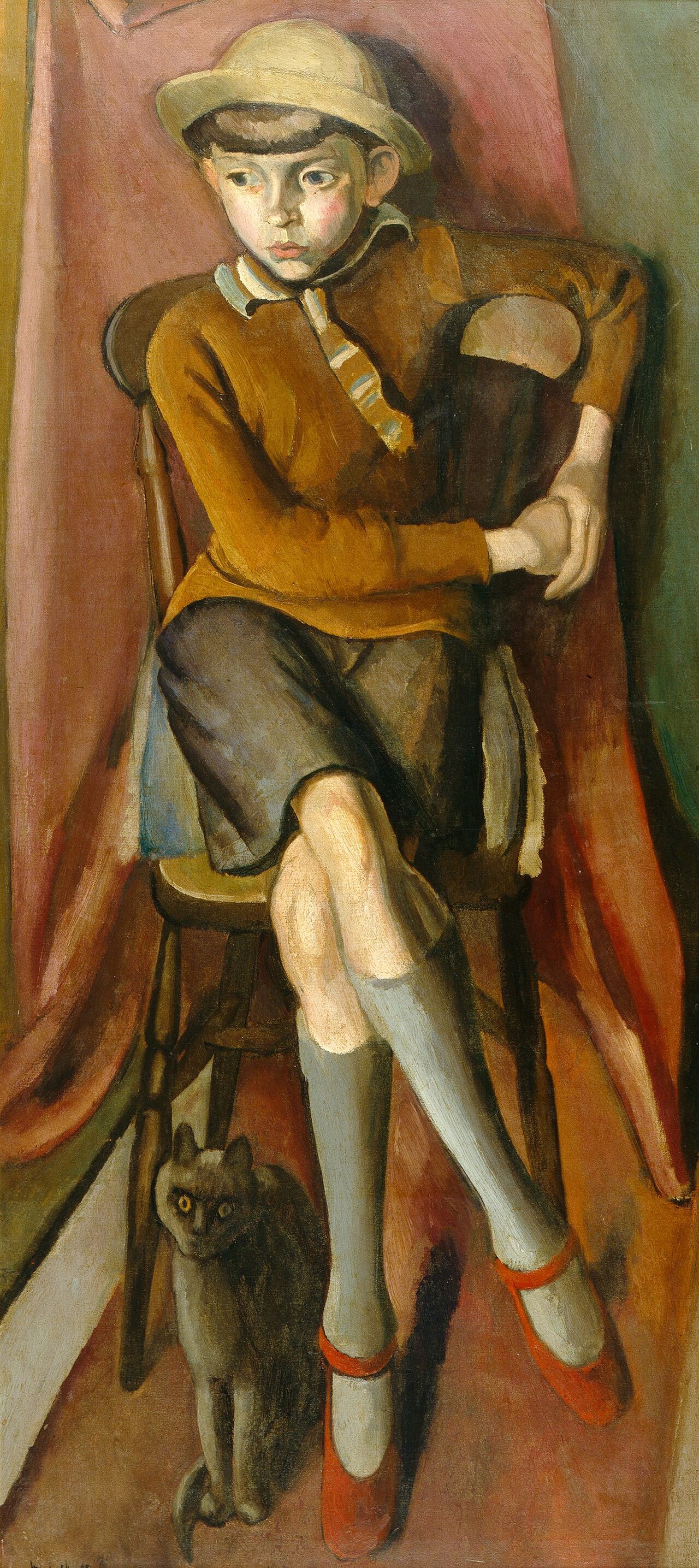 Boy with a Cat by Bernard Meninsky