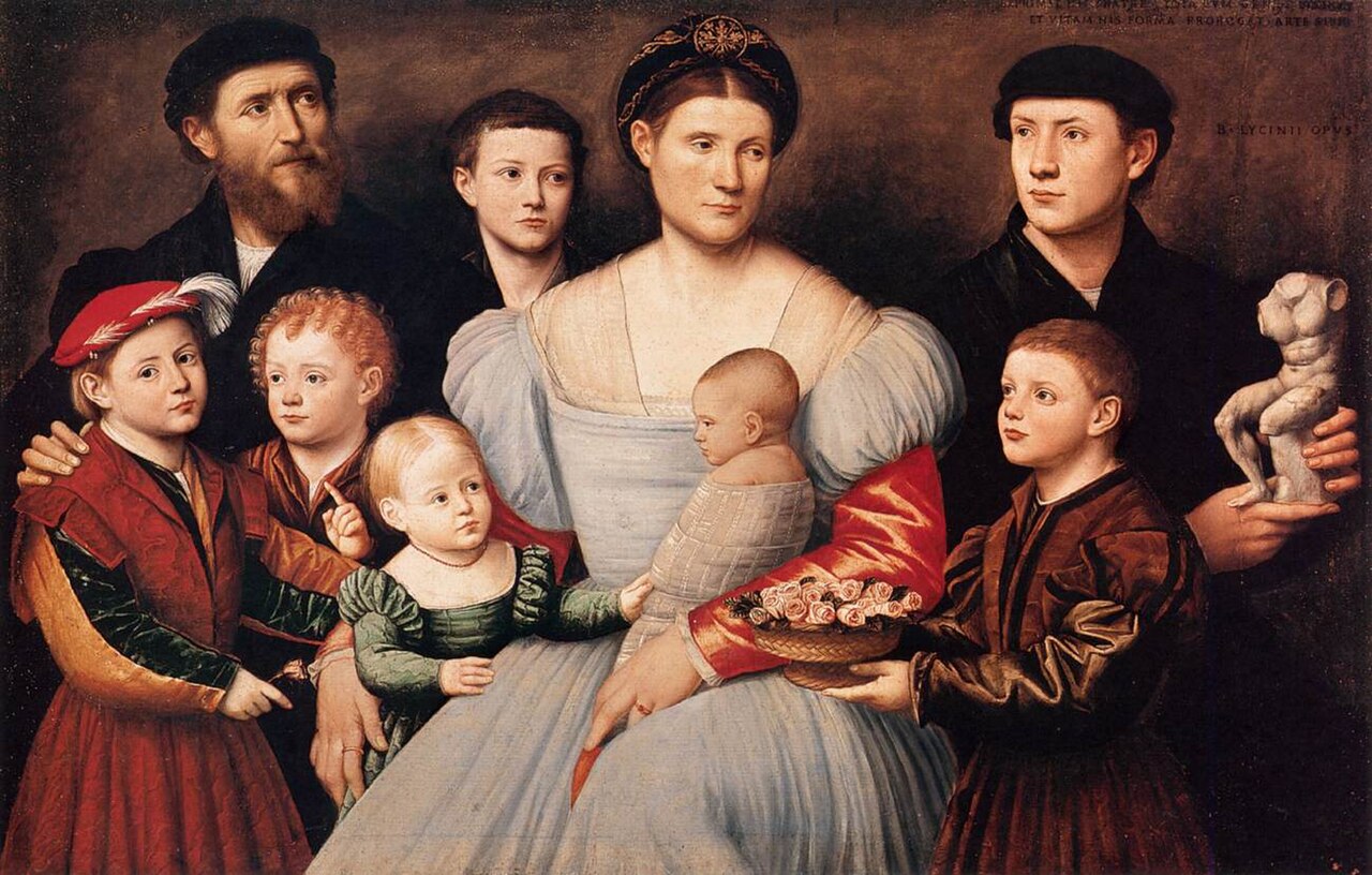 Portrait of Arrigo Licinio and His Family by Bernardino Licinio