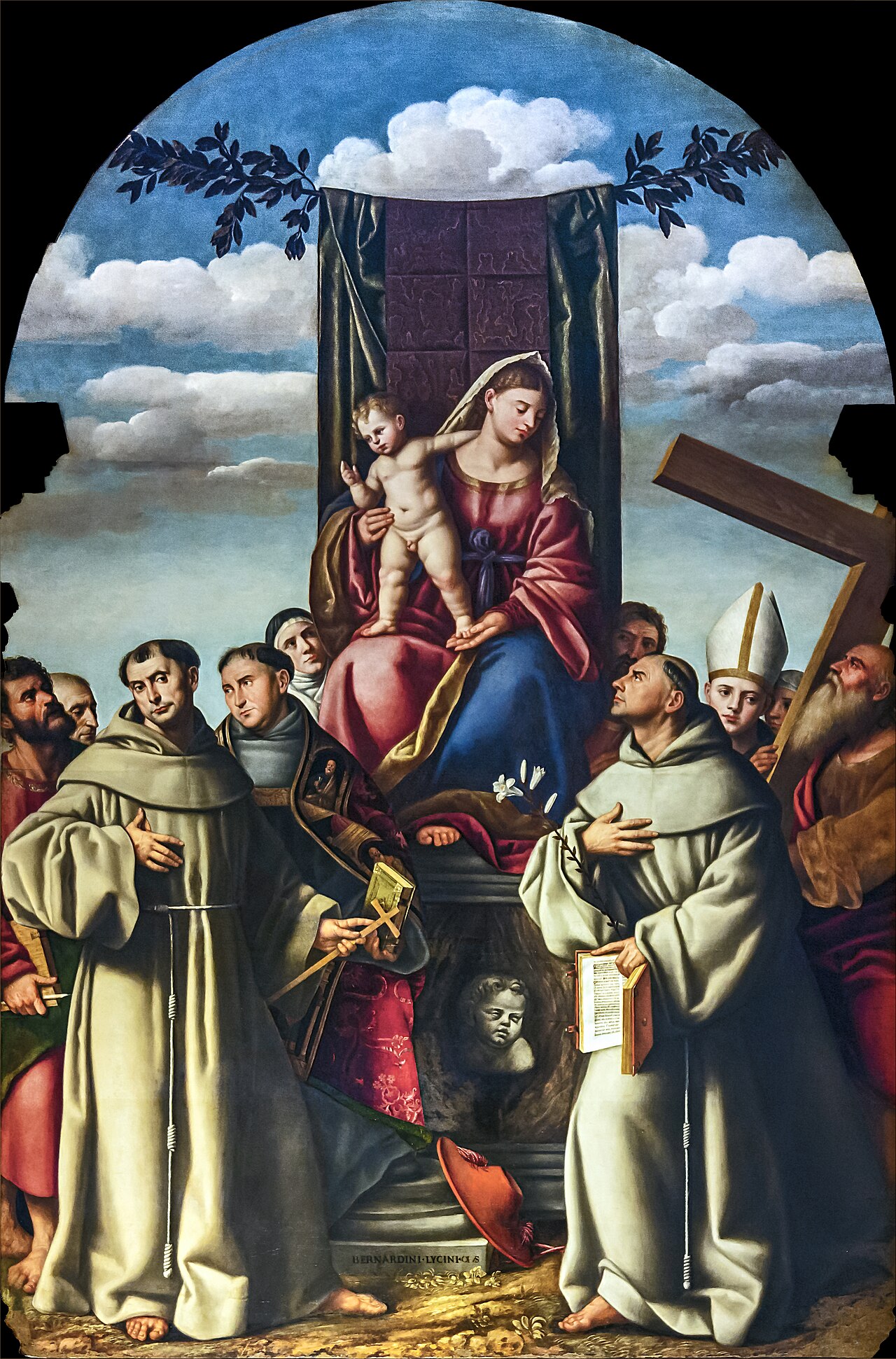 Virgin and Child Enthroned with Saints by Bernardino Licinio