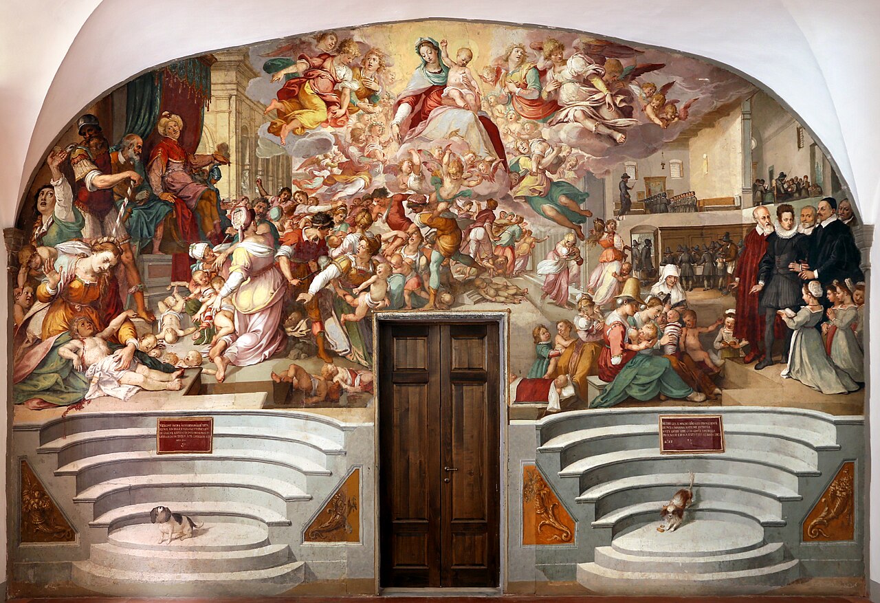 The Innocents escape the Massacre entering the Hospital of Innocenti in Florence by Bernardino Poccetti