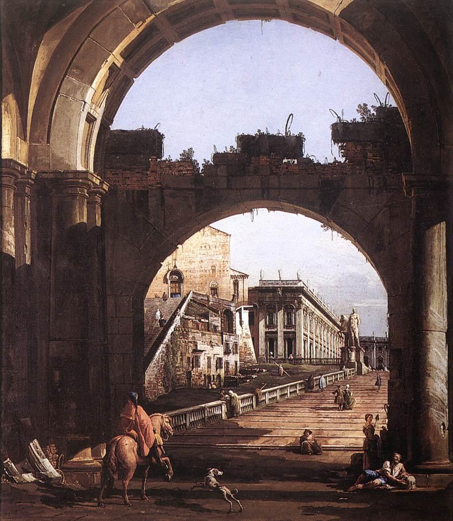Capriccio with the Capitol by Bernardo Bellotto