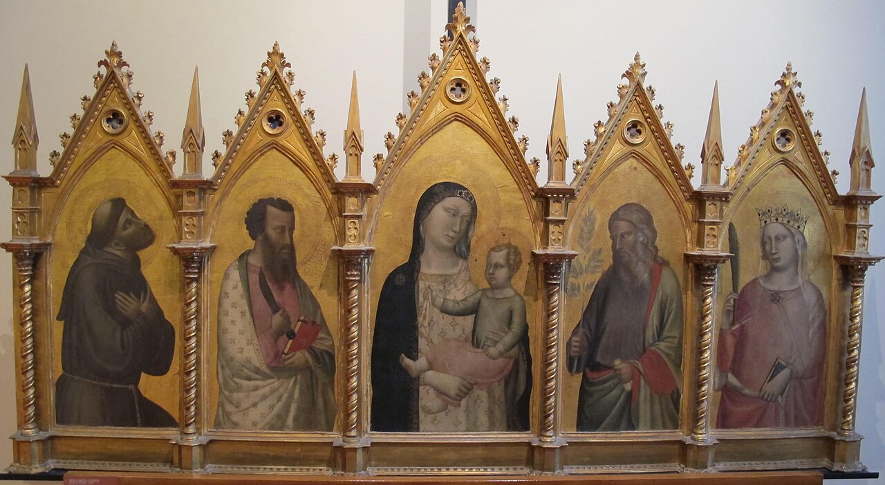 Polyptych of the Madonna and four saints by Bernardo Daddi