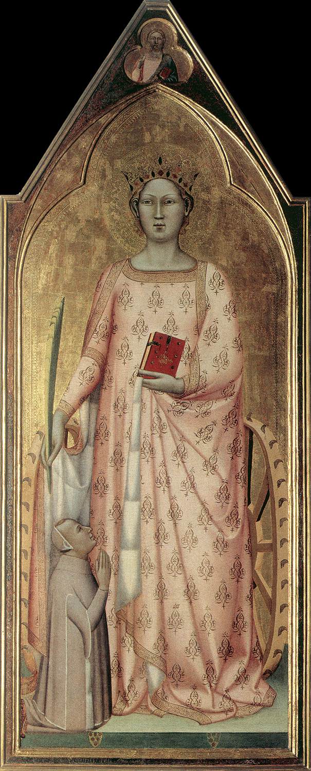 St Catherine of Alexandria with Donor and Christ Blessing by Bernardo Daddi