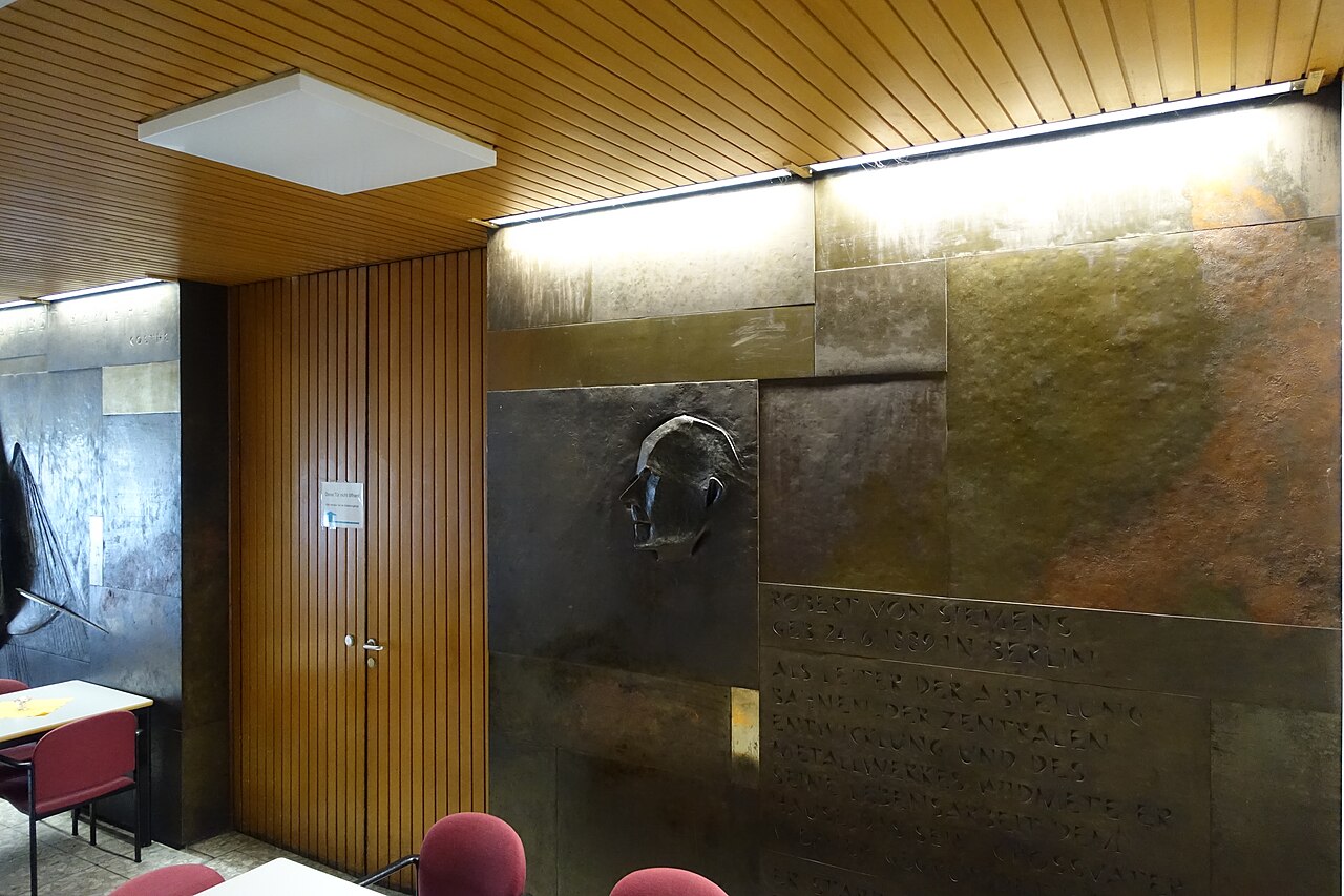 relief memorial wall for Robert von Siemens by Bernhard Heiliger